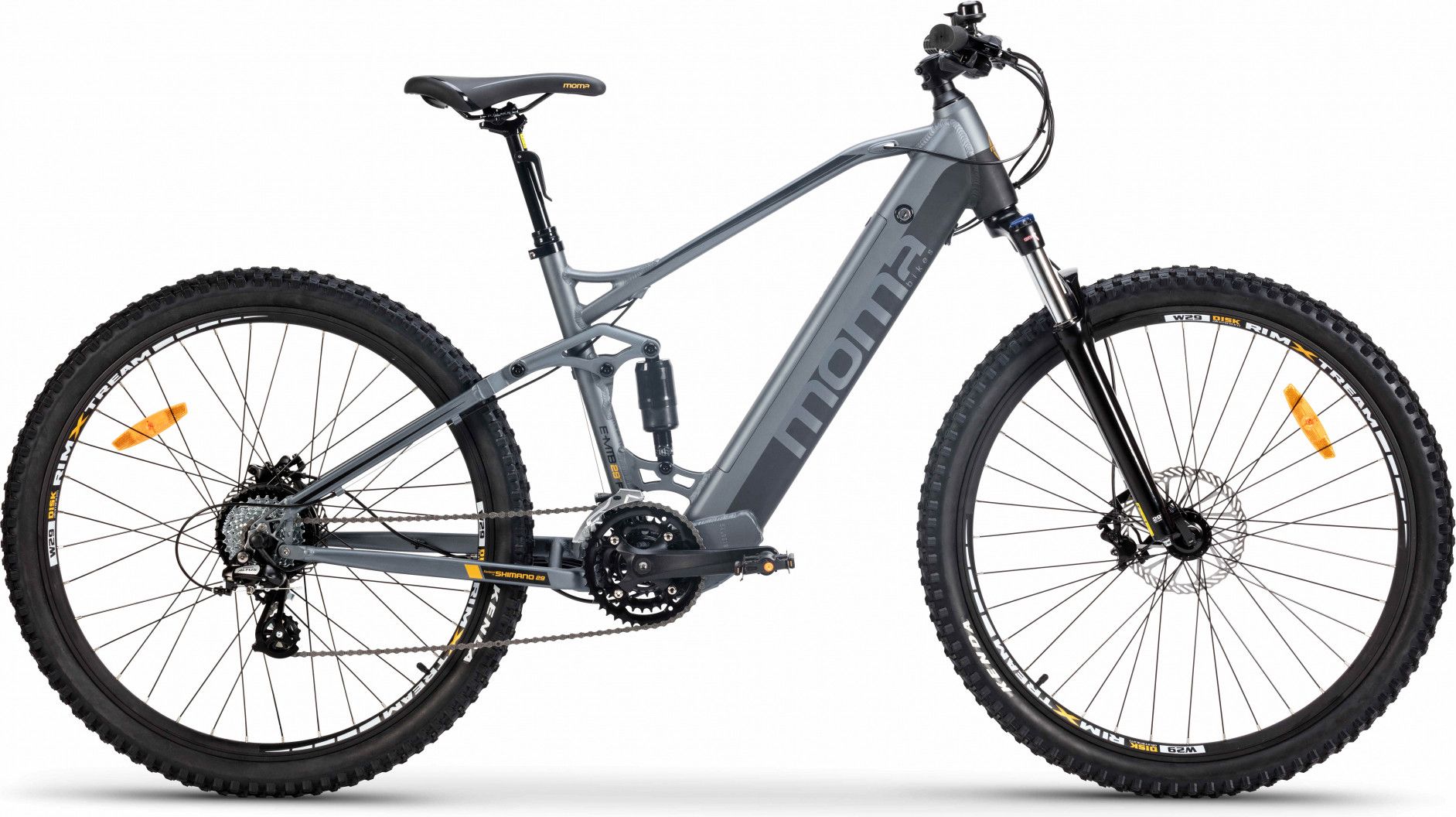 VTT Électrique Tout Suspendu Moma E-MTB 29'' Shimano Altus 8V Gris