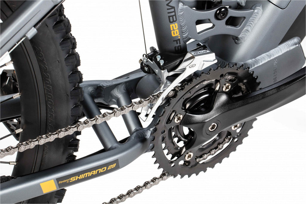 VTT Électrique Tout Suspendu Moma E-MTB 29'' Shimano Altus 8V Gris