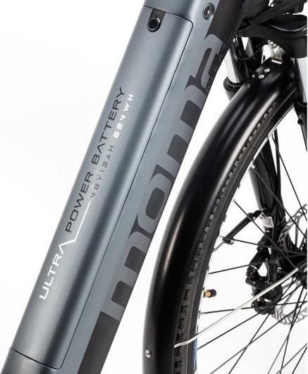 Vélo de Ville Electrique Moma Bikes Ebike-28 Shimano 7V Batterie 624Wh Gris Noir
