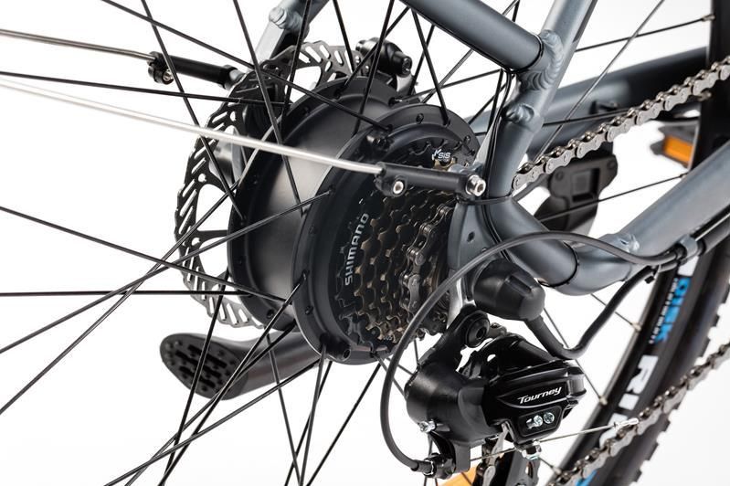 Vélo de Ville Electrique Moma Bikes Ebike-28 Shimano 7V Batterie 624Wh Gris Noir