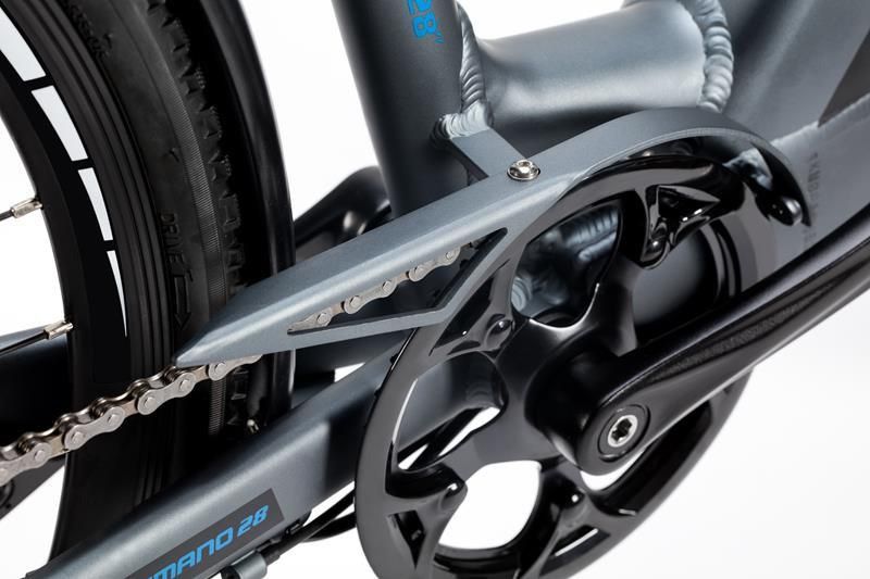 Vélo de Ville Electrique Moma Bikes Ebike-28 Shimano 7V Batterie 624Wh Gris Noir