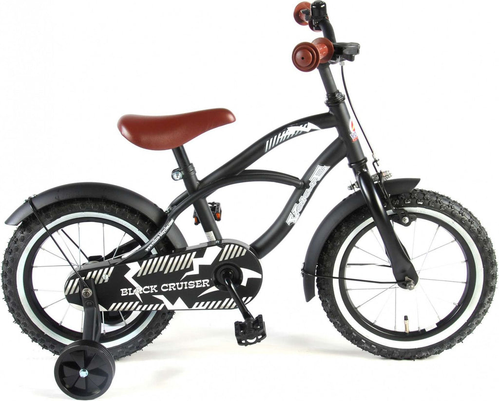 Vélo enfant Volare Black Cruiser - garçon - 14 po - noir - assemblé à 95 %