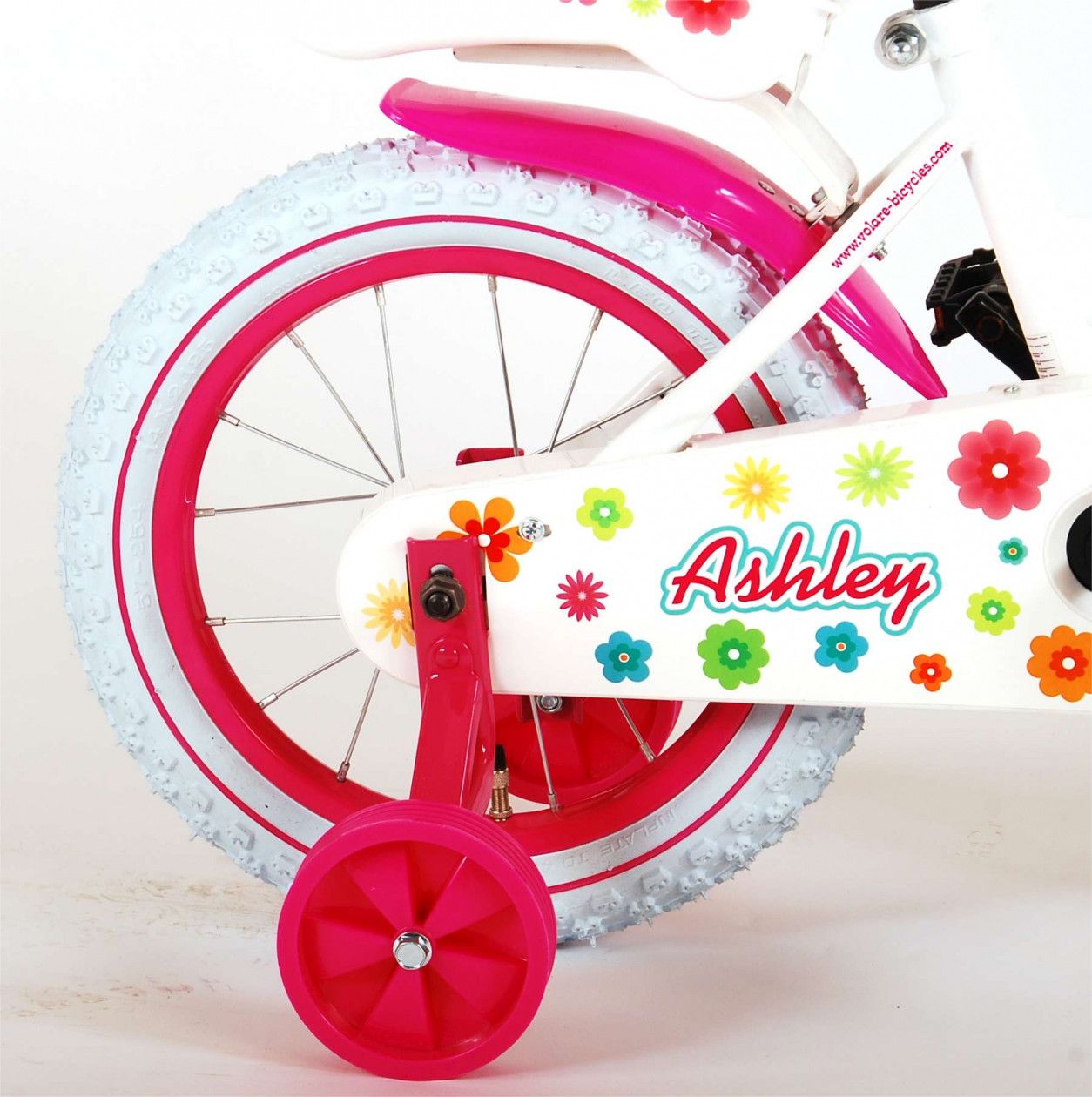 Vélo enfant Volare Ashley - fille - 14 po - blanc - assemblé à 95%