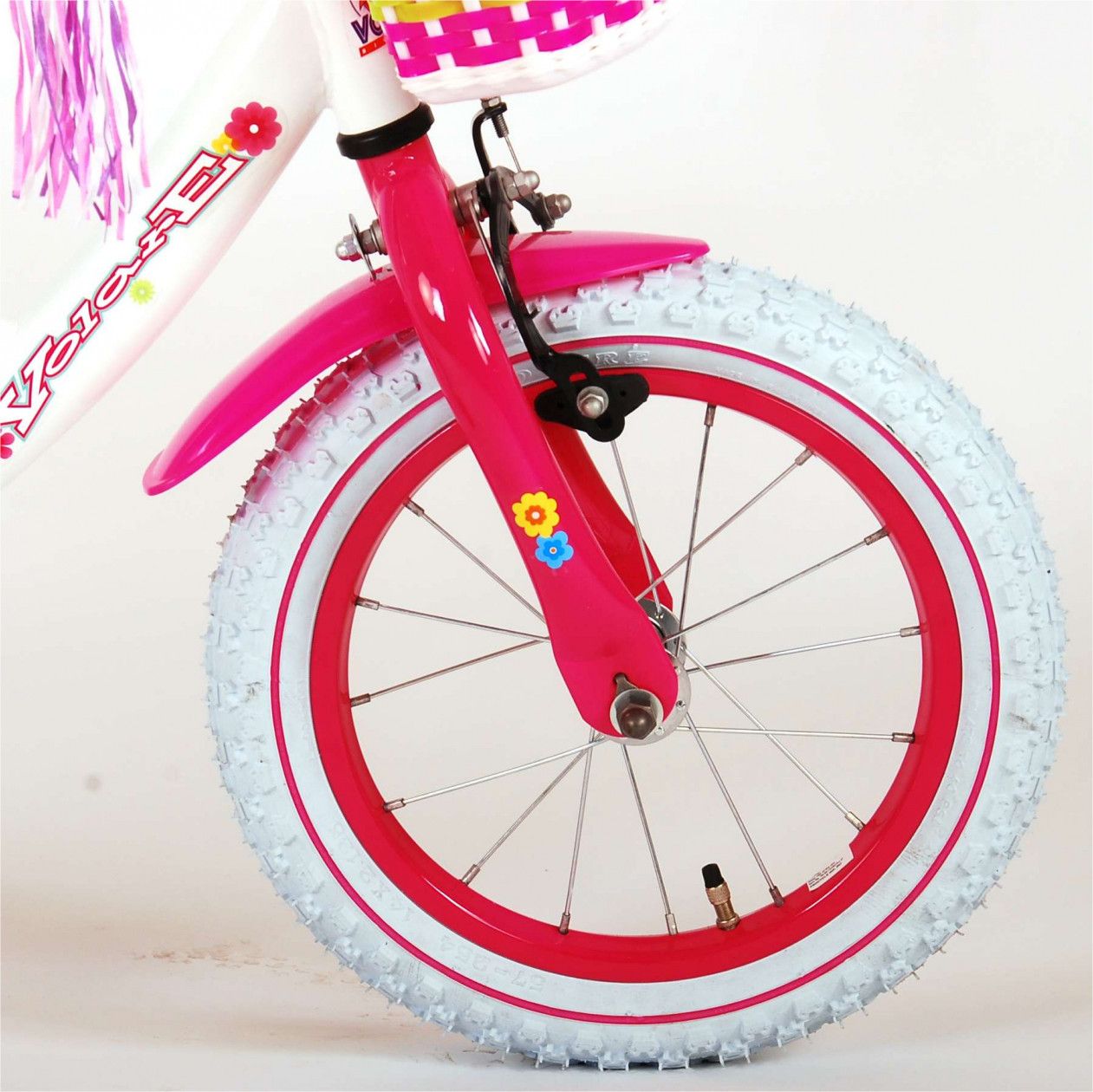Vélo enfant Volare Ashley - fille - 14 po - blanc - assemblé à 95%
