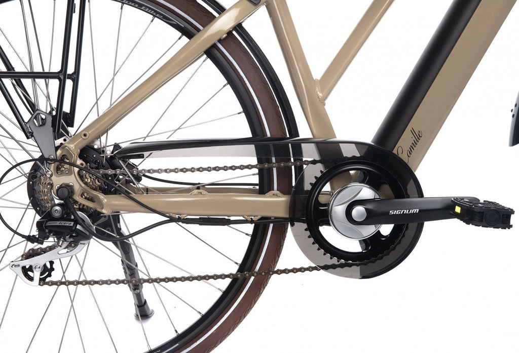 Vélo de Ville Électrique Bicyklet Camille Shimano Acera/Altus 8V 504 Wh 700 mm Beige Ivoire