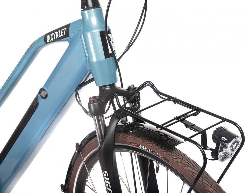 Vélo de Ville Électrique Bicyklet Camille Shimano Acera/Altus 8V 504 Wh 700 mm Bleu