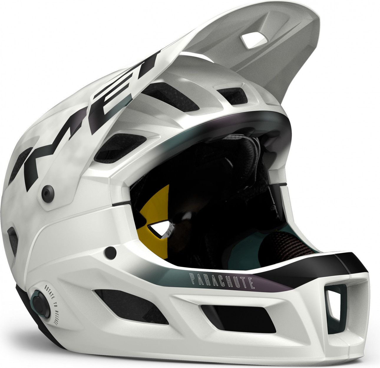 Casque avec Mentonnière Amovible Met Parachute MCR Mips Gris Mat