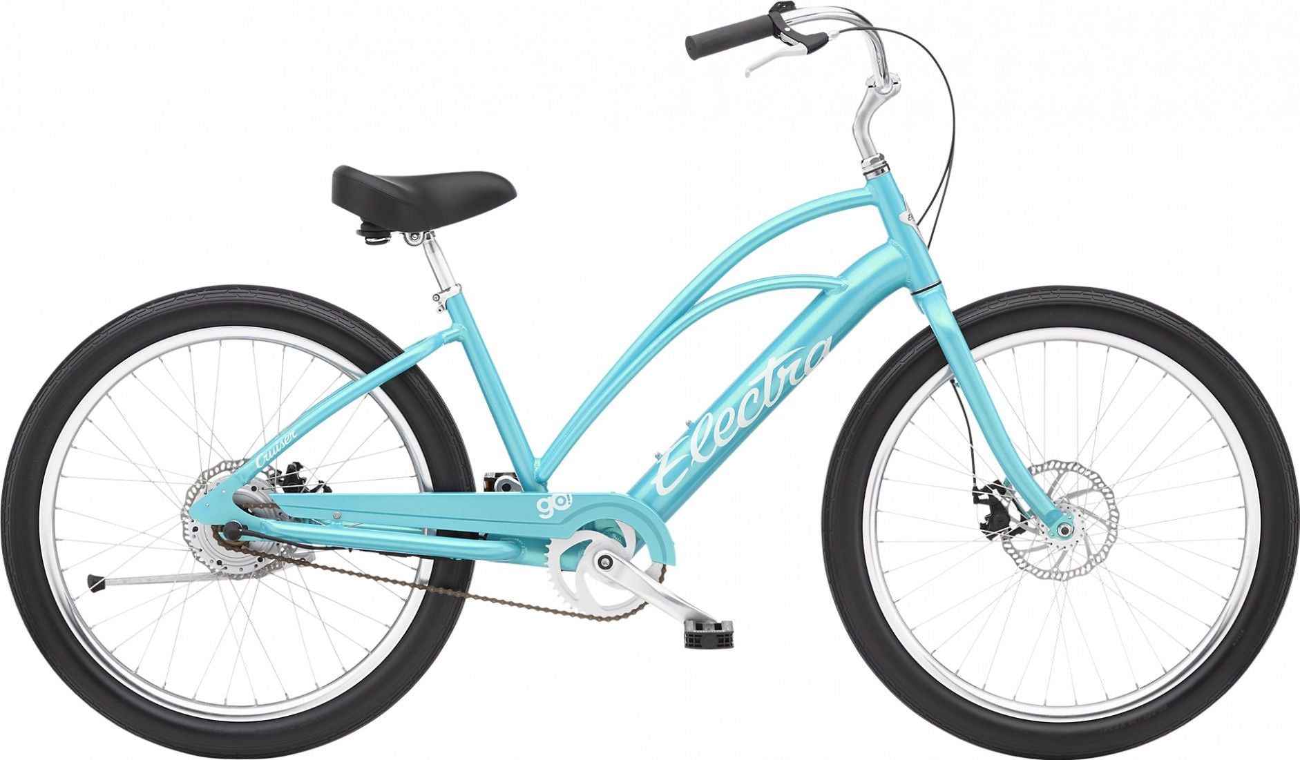 Beach Cruiser Électrique Electra Cruiser Go! Step-Thru Single Speed 250 Wh 26'' Bleu Bora-Bora