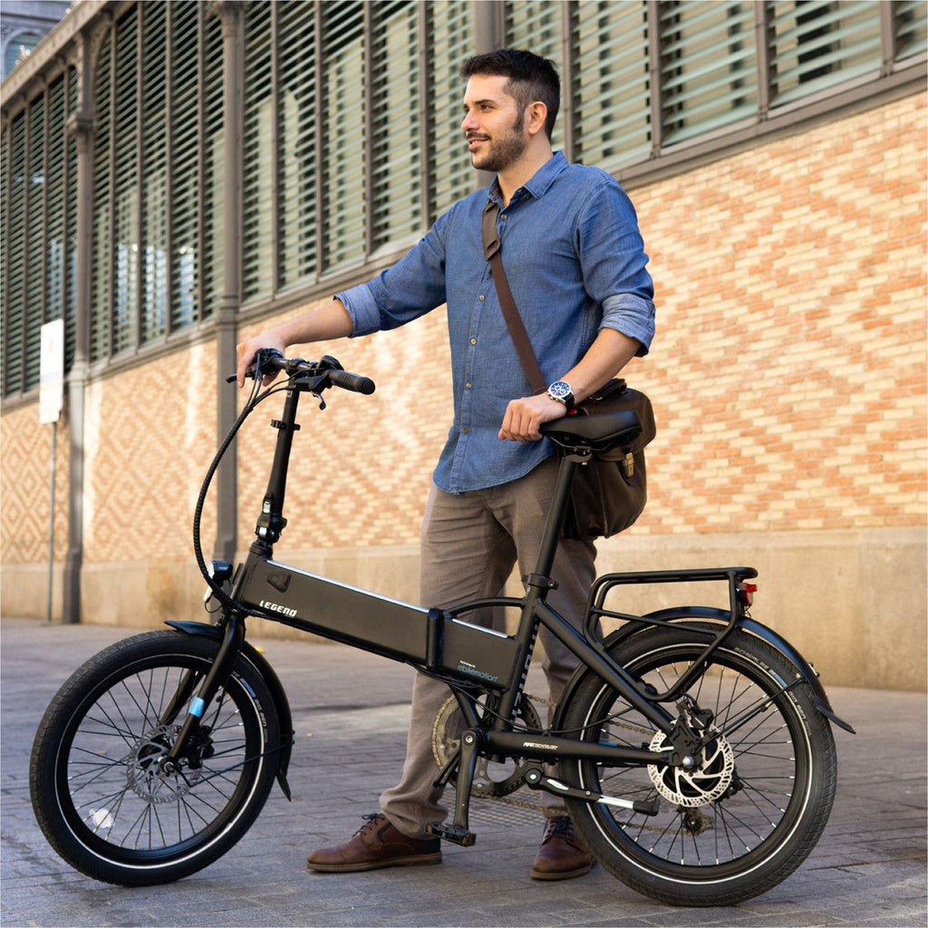 Legend Monza Vélo Electrique Pliant Smart eBike Roues de 20 Pouces, Freins Disque Hydraulique, Batterie 36V 14Ah Panasonic (504Wh), Bleu Steel