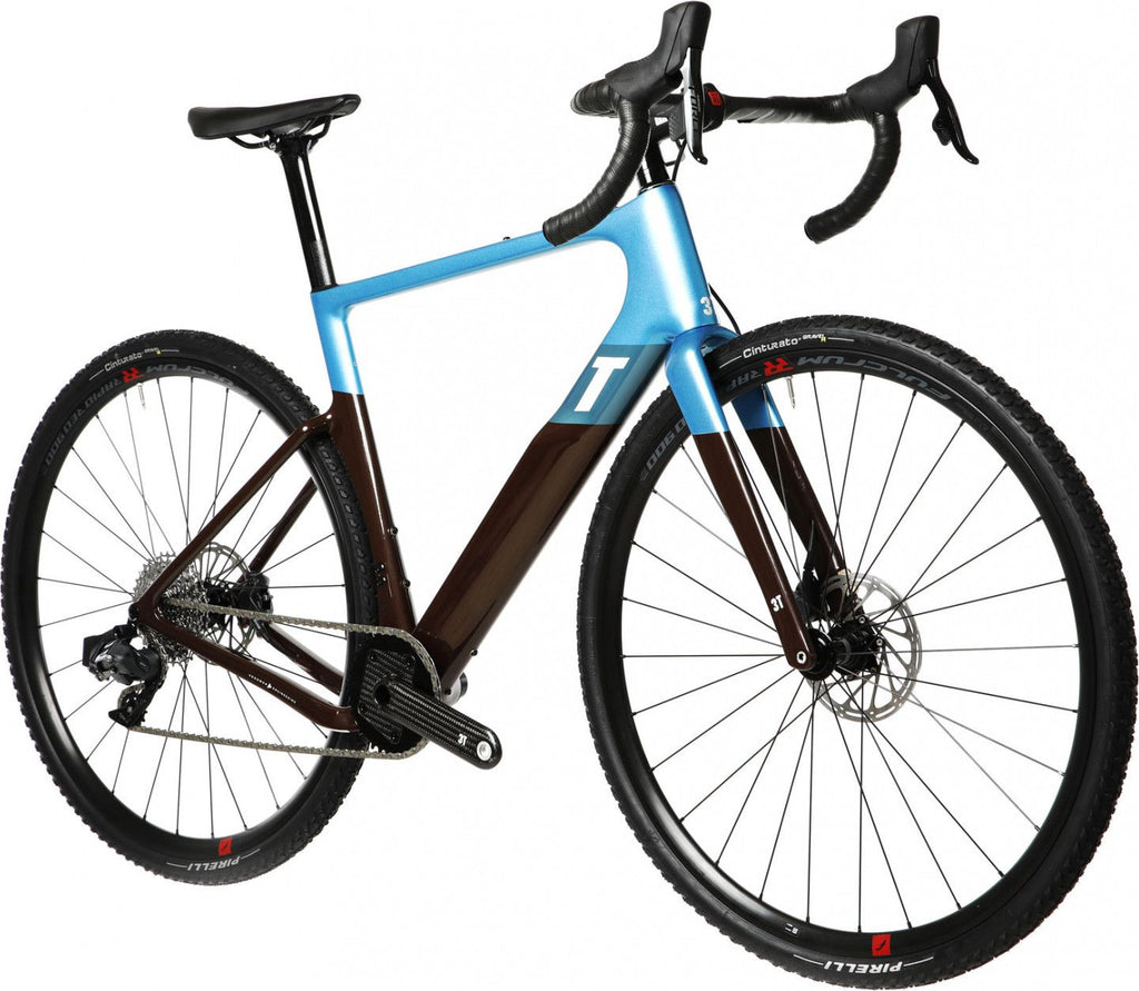 Gravel Bike 3T Exploro Race Torno Sram Force eTap AXS 12V 700 mm Bleu Marron
