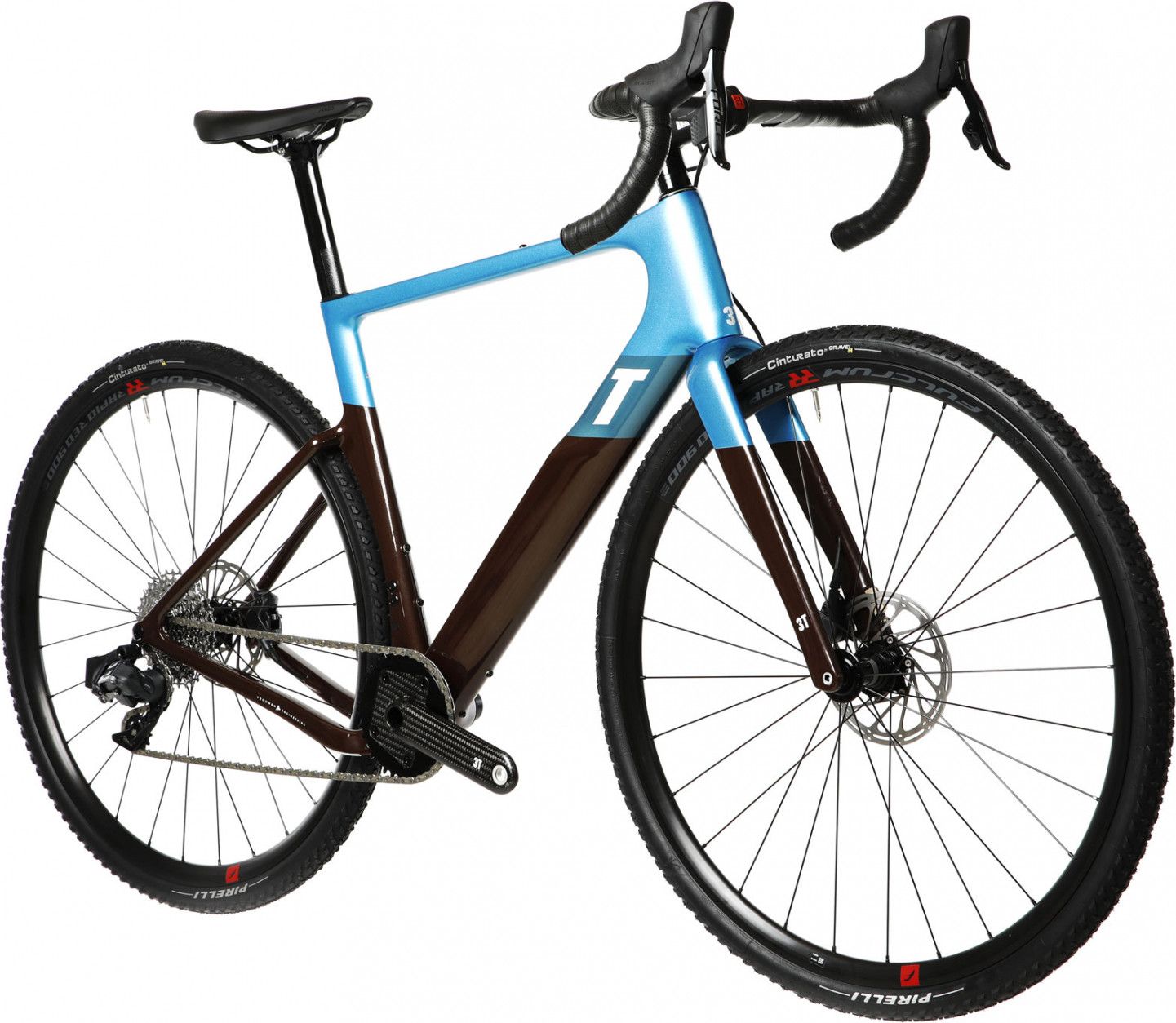 Gravel Bike 3T Exploro Race Torno Sram Force eTap AXS 12V 700 mm Bleu Marron