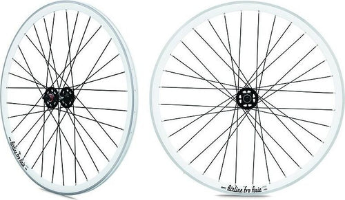 Roue arriere fixie jante blanche moyeu noir Rodi