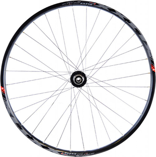 Roue vtt 29  ar k7 jante noir mach1 klixx tub.ready. disque 6t 9/10/11v axe travers.12x142