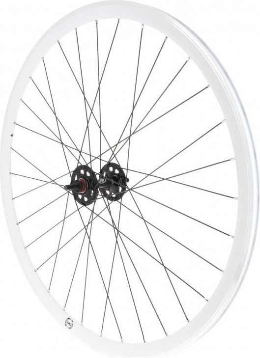 Roue avant fixie jante blanche moyeu noir Rodi