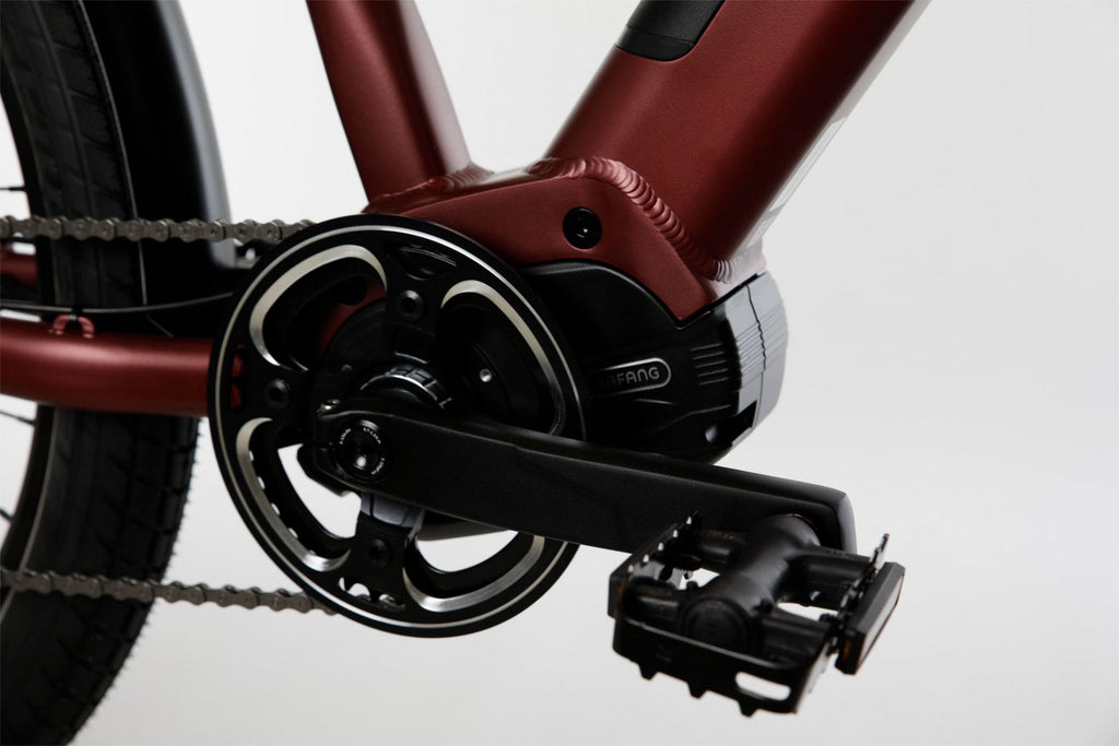 Vélo de Ville Électrique Bicyklet Raymond Shimano Acera 9V 504 Wh 27.5'' Rouge Bordeaux