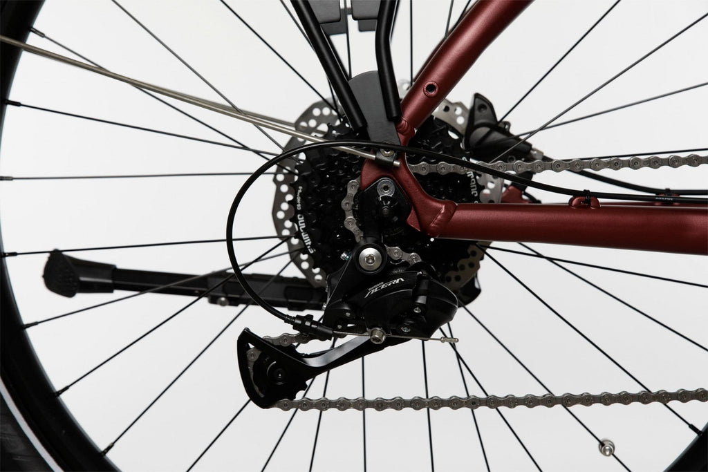 Vélo de Ville Électrique Bicyklet Raymond Shimano Acera 9V 504 Wh 27.5'' Rouge Bordeaux