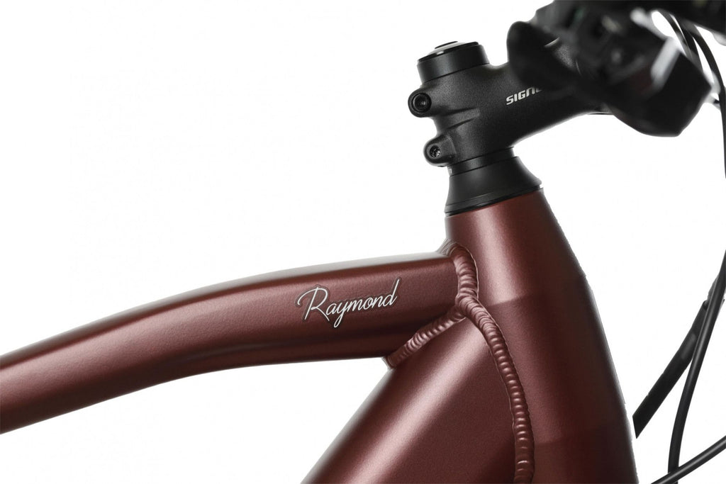 Vélo de Ville Électrique Bicyklet Raymond Shimano Acera 9V 504 Wh 27.5'' Rouge Bordeaux
