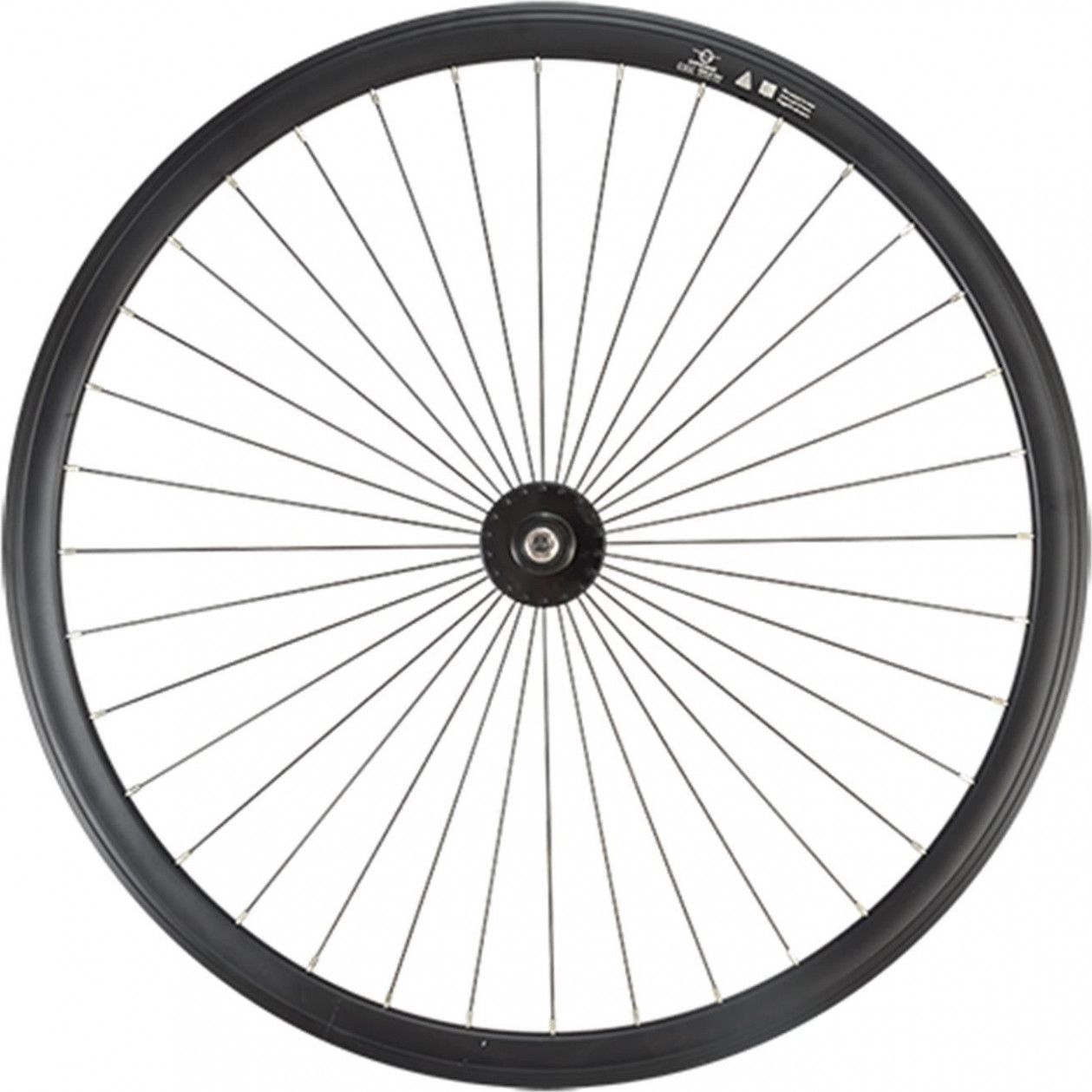 Roue fixie 700 av ecrou axe plein jante noir mach1 550. moyeu noir 32t
