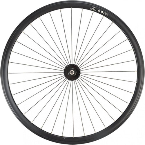 Roue fixie 700 av ecrou axe plein jante noir mach1 550. moyeu noir 32t