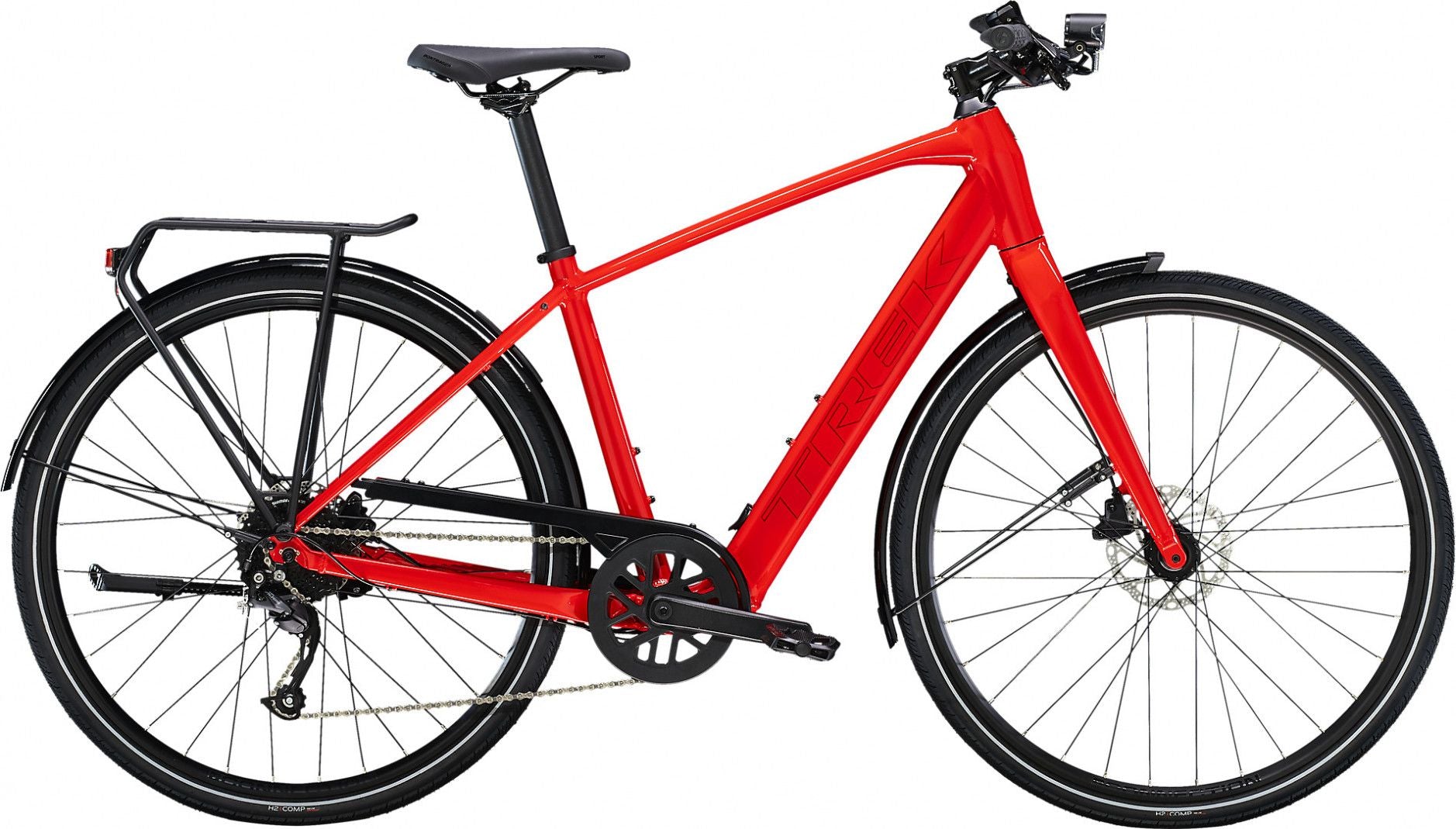 Vélo de Ville Électrique Trek FX+ 2 Shimano Altus 9V 250 Wh 700 mm Bleu Mulsanne