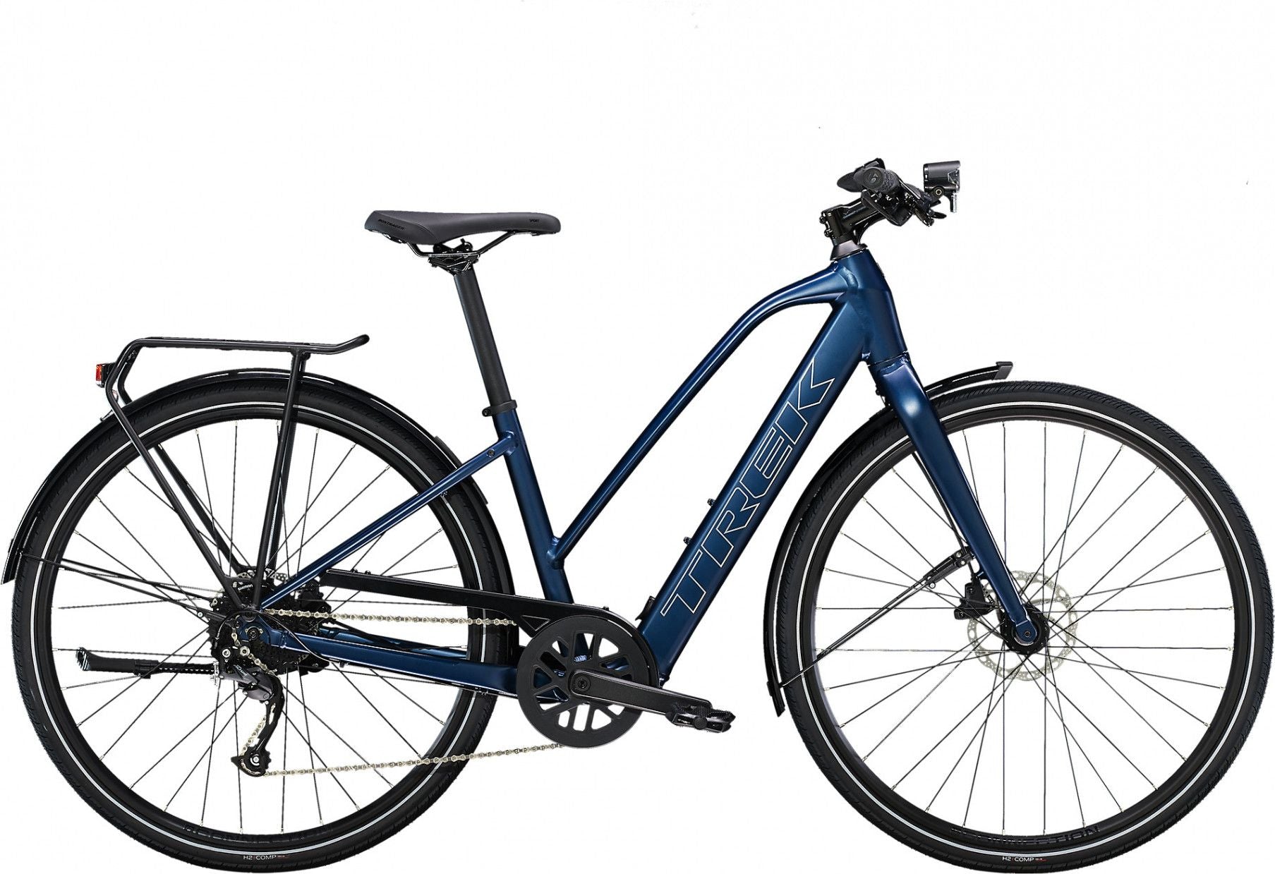 Vélo de Ville Électrique Trek FX+ 2 Shimano Altus 9V 250 Wh 700 mm Bleu Mulsanne