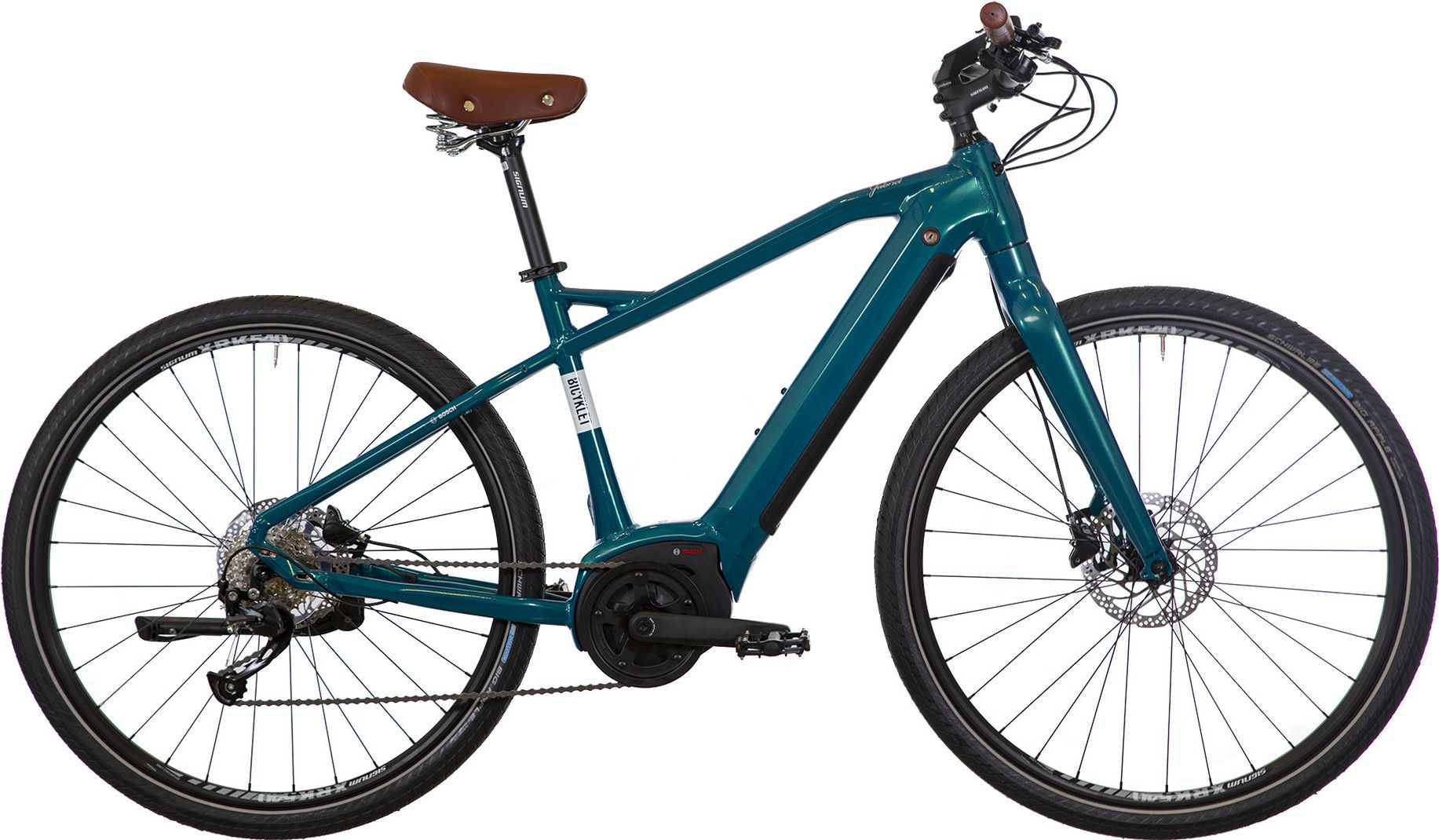 Vélo Fitness Électrique Bicyklet Gabriel Shimano Altus 9V 500 Wh 700 mm Turquoise Metallic