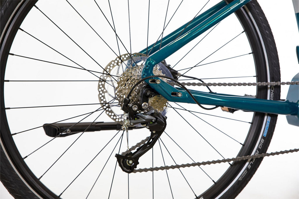 Vélo Fitness Électrique Bicyklet Gabriel Shimano Altus 9V 500 Wh 700 mm Turquoise Metallic
