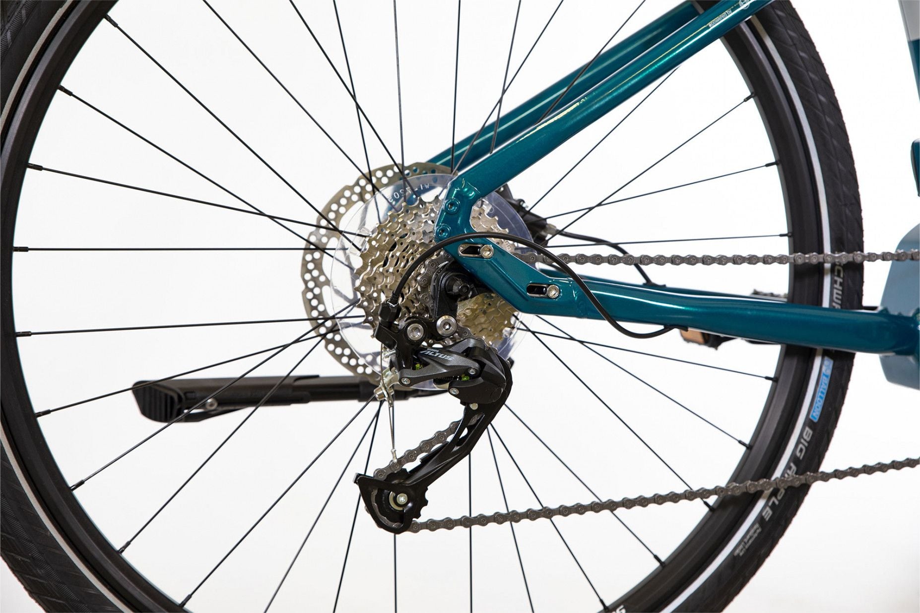Vélo Fitness Électrique Bicyklet Gabriel Shimano Altus 9V 500 Wh 700 mm Turquoise Metallic