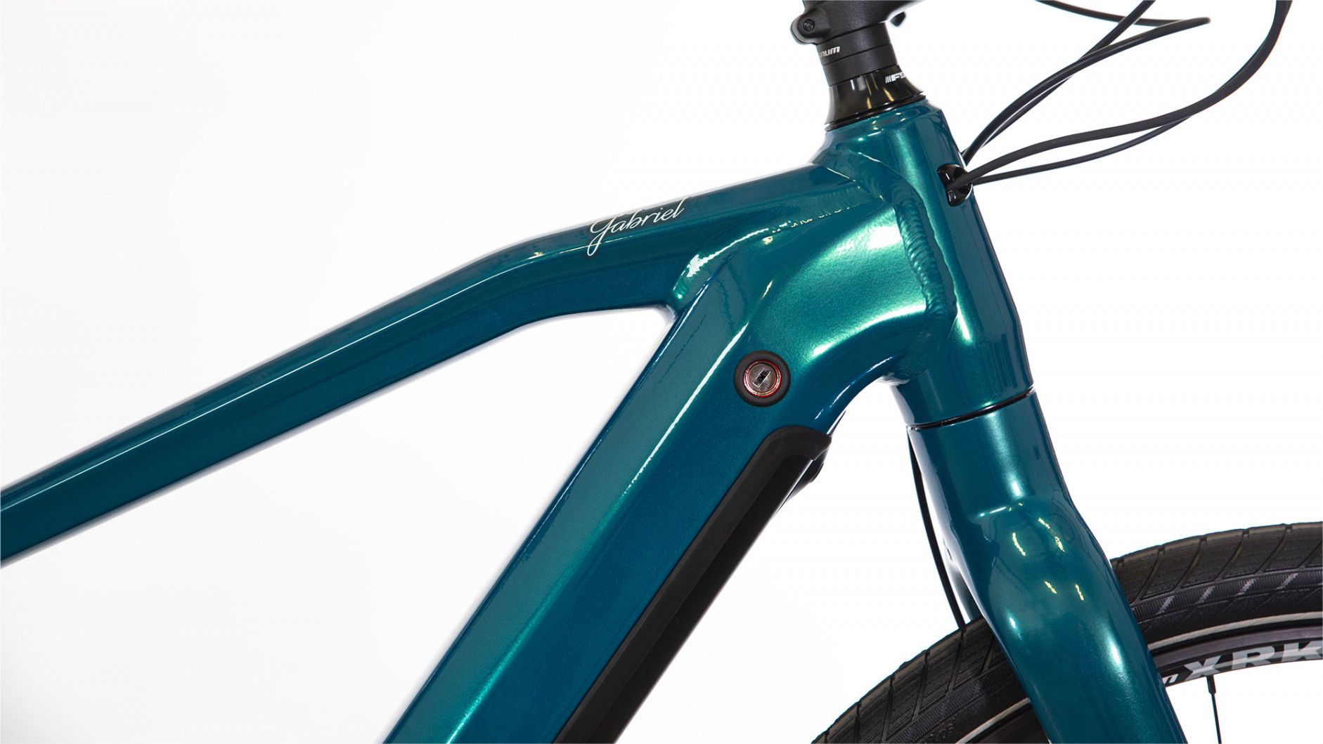 Vélo Fitness Électrique Bicyklet Gabriel Shimano Altus 9V 500 Wh 700 mm Turquoise Metallic
