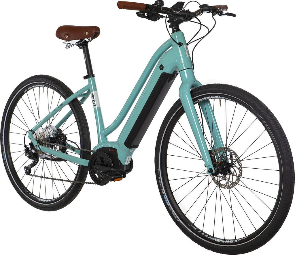 Vélo Fitness Électrique Bicyklet Béatrice Shimano Altus 9V 500 Wh 700 mm Bleu