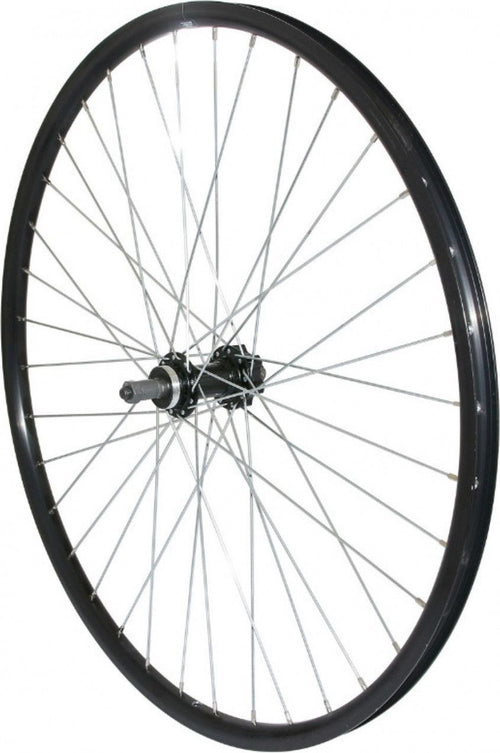 Roue vtt 27.5  p2r disc arriere alu noire double paroi moy 36rayons alu 6trous roue libre 8-7-6v.