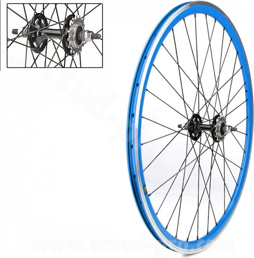 ROUE ARRIERE VELOX 700C FIXIE BLEU ALU MOYEU FLIP FLOP