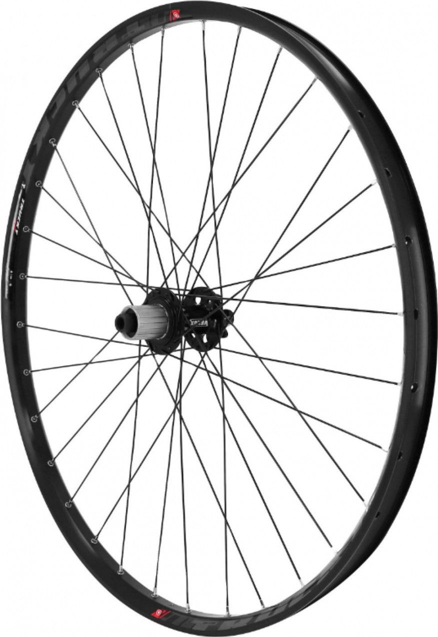 Roue vtt 29  trucky 30 disc arriere noir moy Velox roulement disc 6 trous 11-10v. (compatible tubeless et tubetype) pour axe traversant 12-142  pour pneu 29x2.00-2.50  - jante inter 30mm