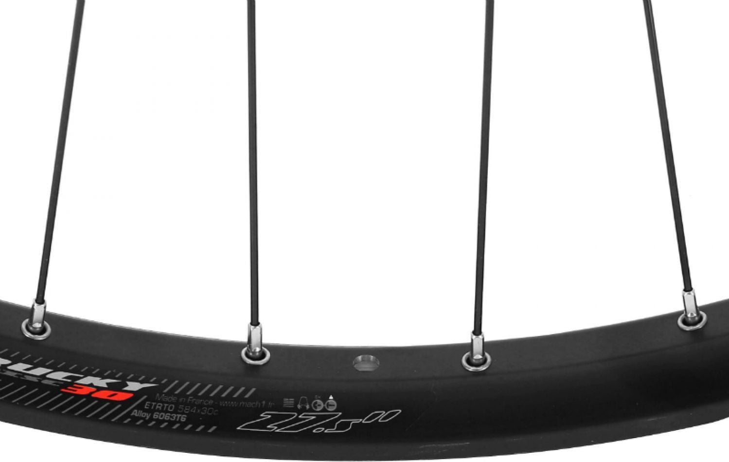 Roue vtt 27.5  trucky 30 disc arriere noir moy Sram xd 12v. axe traversant 12-142 (compatible tubeless et tubetype) compatible vae - all terrain pour pneu 2.00-2.50 - jante inter 30mm