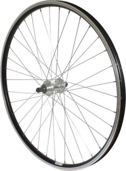 Roue vtt 26  p2r arriere alu noir double paroi moy alu roue libre 7-6v. blocage
