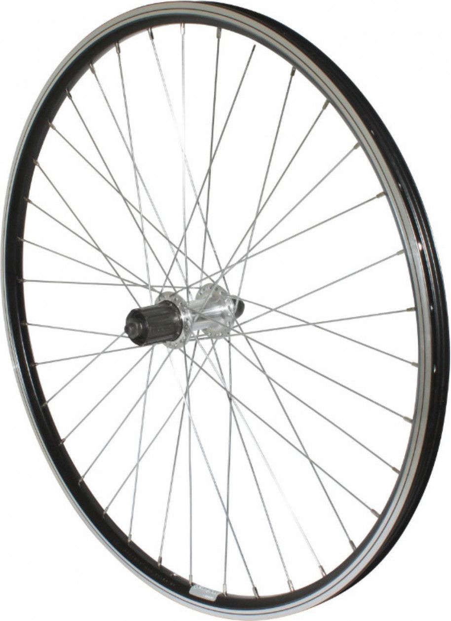 ROUE VTT 26  P2R ARRIERE NOIR DOUBLE PAROI MOY ALU BLOCAGE CASSETTE 9-8V.