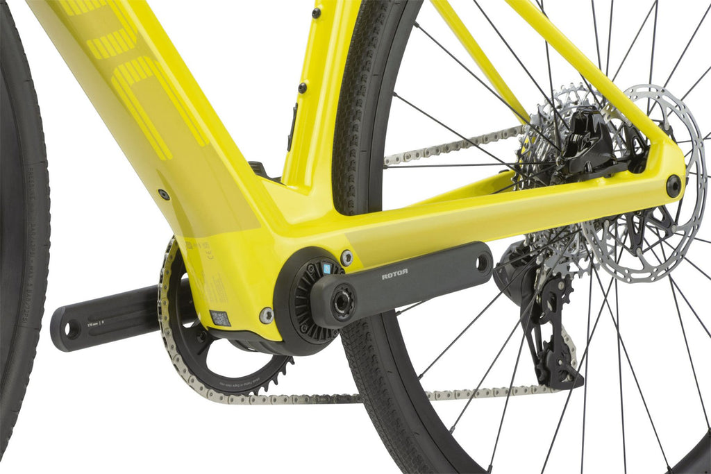Vélo de Route Électrique BMC Roadmachine 01 AMP X Two Sram Rival XPLR eTap AXS 12V 360 Wh 700 mm Jaune Lime 2023