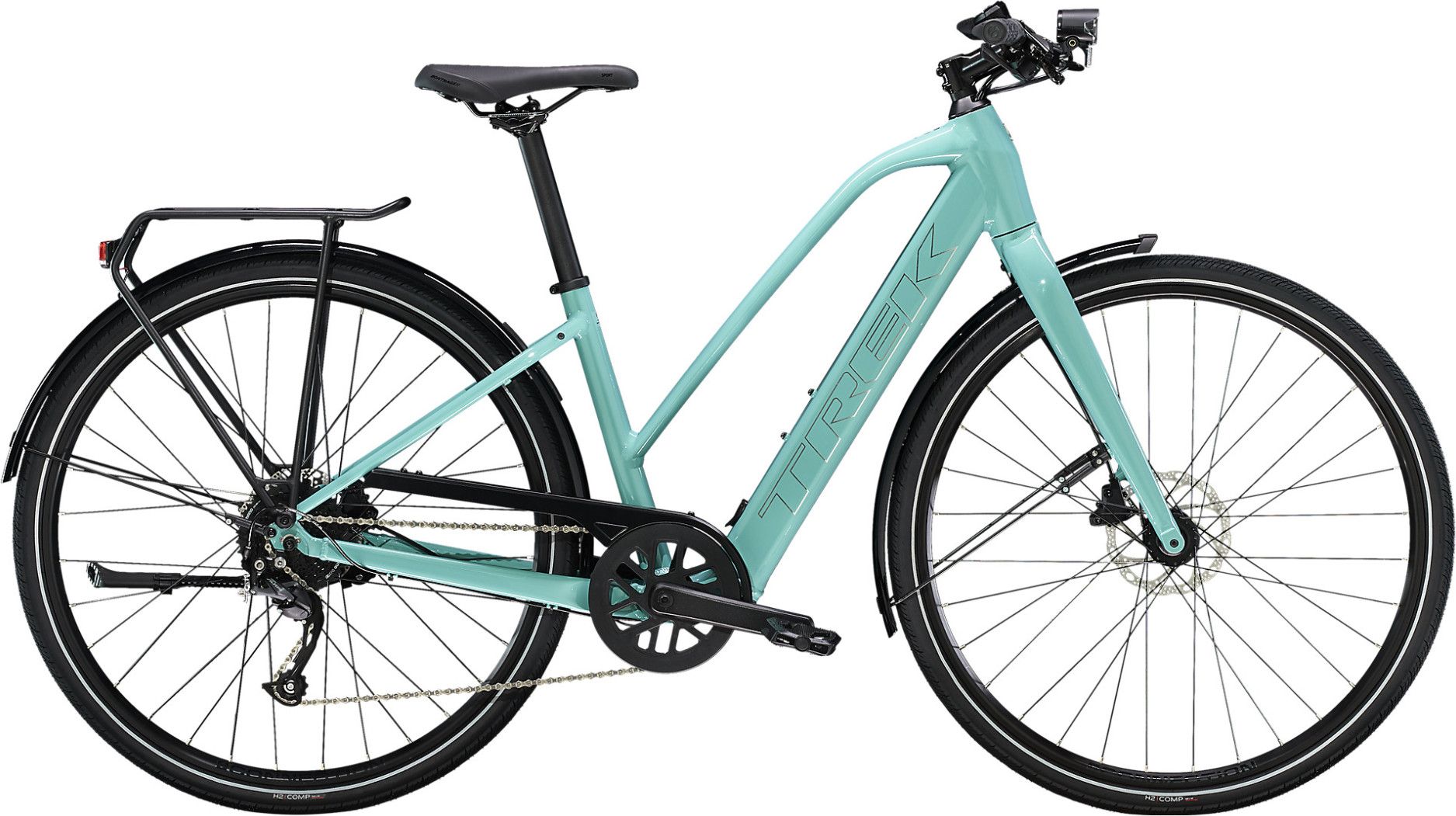 Vélo de Ville Électrique Trek FX+ 2 Shimano Altus 9V 250 Wh 700 mm Vert Sauge