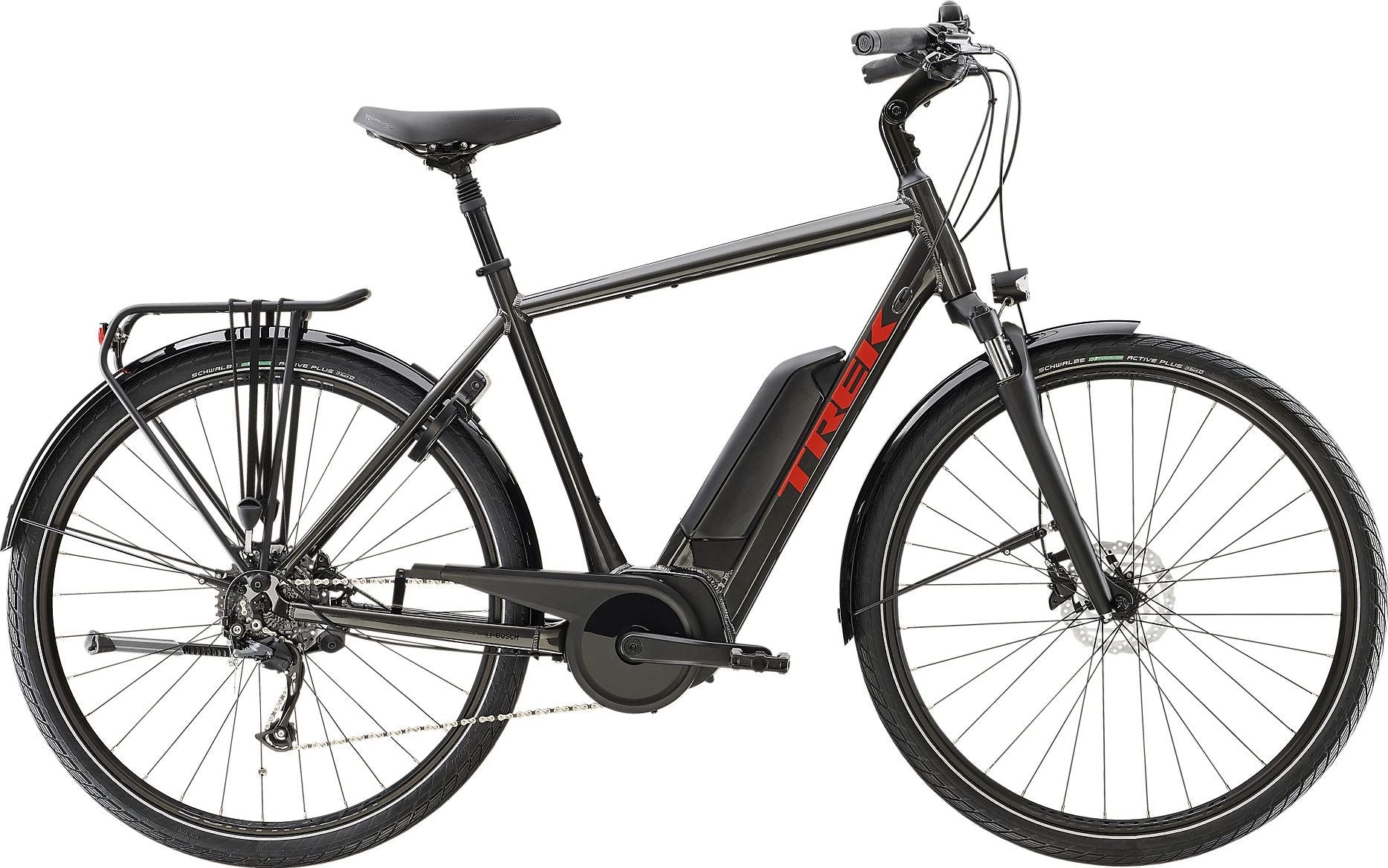 Vélo de Ville Électrique Trek Verve+ 2 Shimano Acera/Altus 9V 500 Wh Noir - Vélo d'Exposition