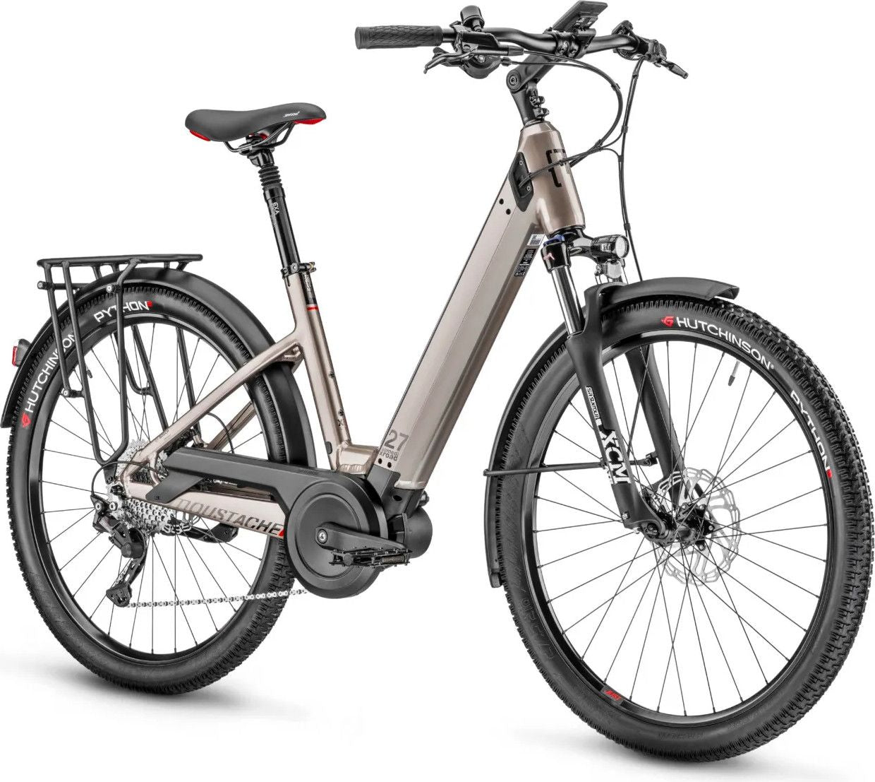 VTC Électrique Moustache Samedi 27 Xroad 3 Open Smart System Shimano Deore 10V 625 Wh 27.5'' Titane 2023