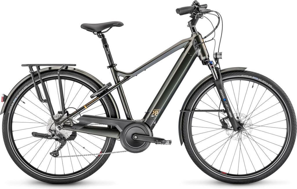 Vélo de Ville Électrique Moustache Samedi 28.7 Smart System Shimano Deore 11V 625 Wh 700 mm Vert Foncé 2023
