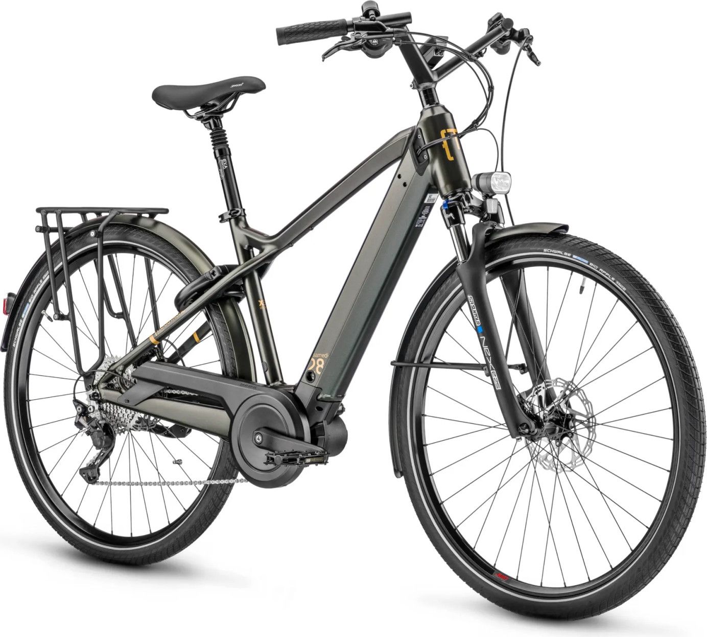 Vélo de Ville Électrique Moustache Samedi 28.7 Smart System Shimano Deore 11V 625 Wh 700 mm Vert Foncé 2023