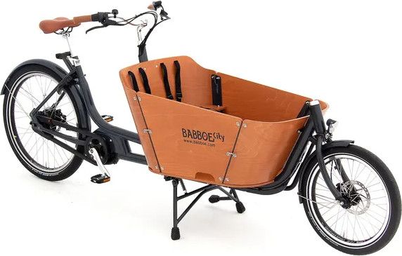 Vélo Cargo Électrique Babboe City Mountain Enviolo NuVinci 500 Wh 20/26'' Gris Anthracite Marron