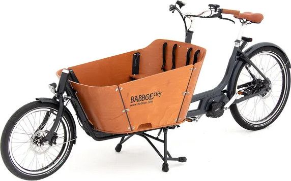 Vélo Cargo Électrique Babboe City Mountain Enviolo NuVinci 500 Wh 20/26'' Gris Anthracite Marron