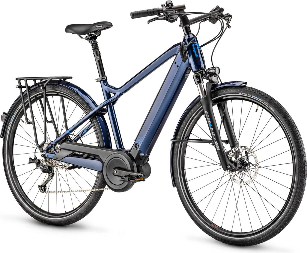 Vélo de Ville Électrique Moustache Samedi 28.2 Shimano Altus 9V 500 Wh 700mm Bleu Nuit 2023