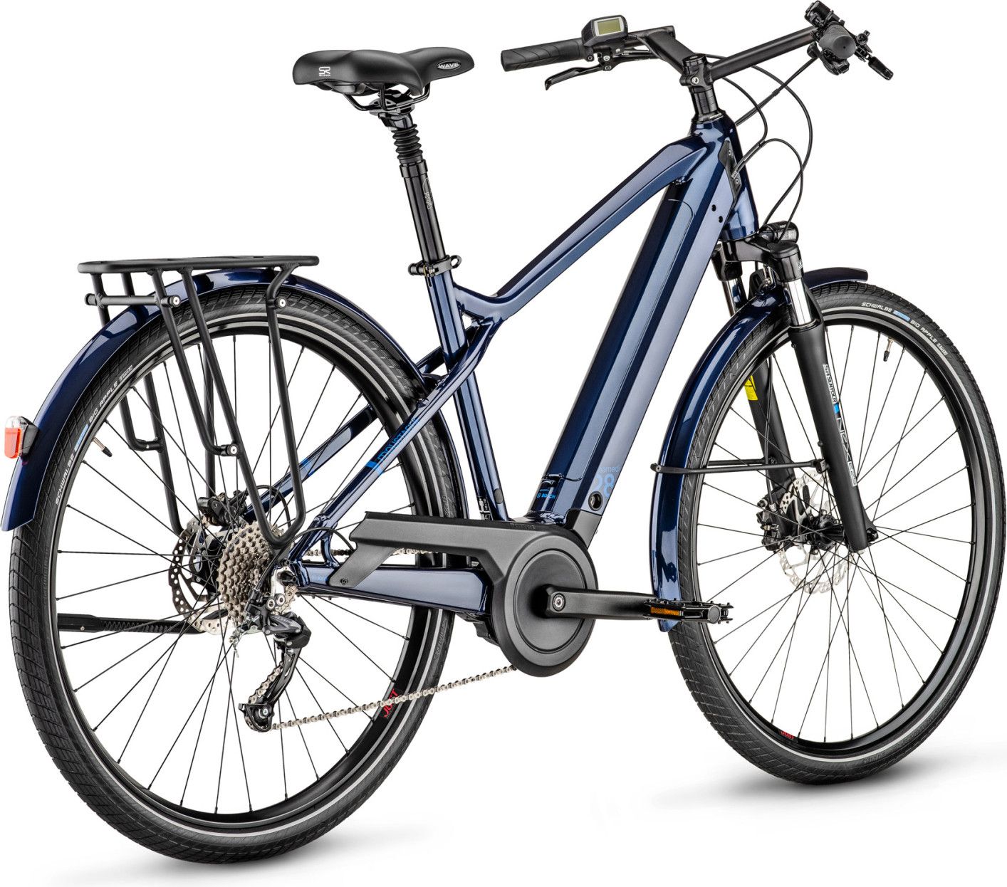 Vélo de Ville Électrique Moustache Samedi 28.2 Shimano Altus 9V 500 Wh 700mm Bleu Nuit 2023