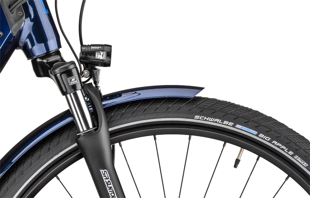Vélo de Ville Électrique Moustache Samedi 28.2 Shimano Altus 9V 500 Wh 700mm Bleu Nuit 2023