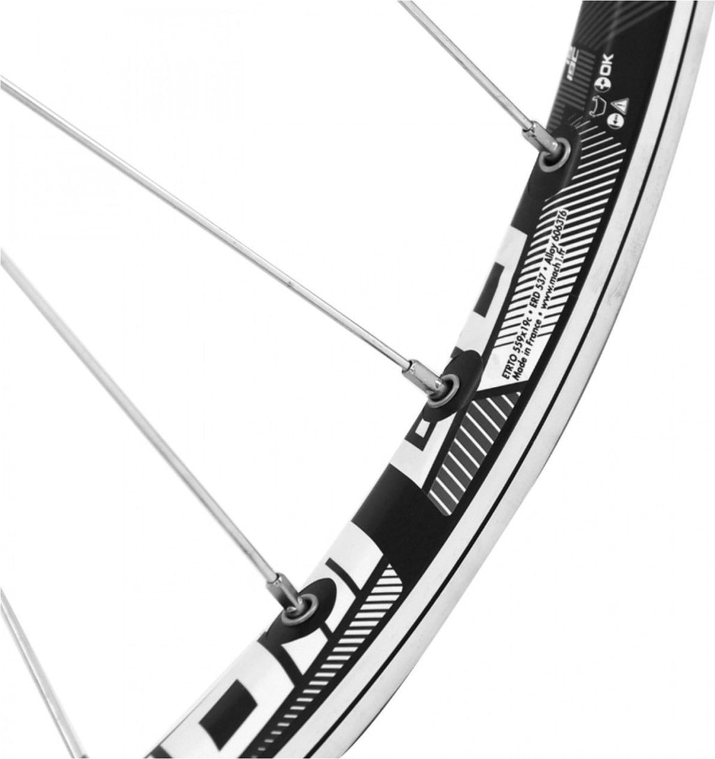Roue vtt 26  combo arriere noir renforce v-brake moyeu Velox disc pour cassette Shimano-Sram 11-10-9v. special loueur (jante double paroi avec oeillets)