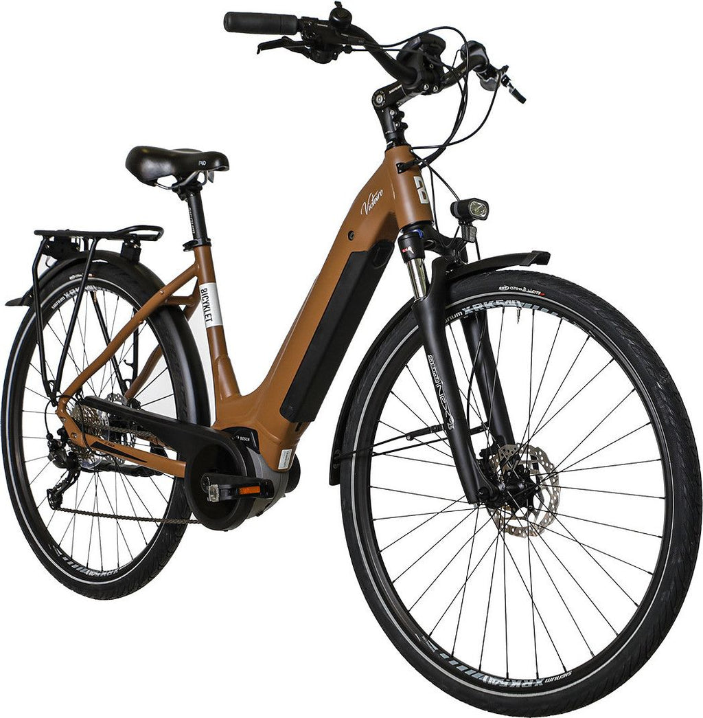 Vélo de Ville Électrique Bicyklet Victoire Shimano Alivio 9V 400 Wh 700 mm Marron
