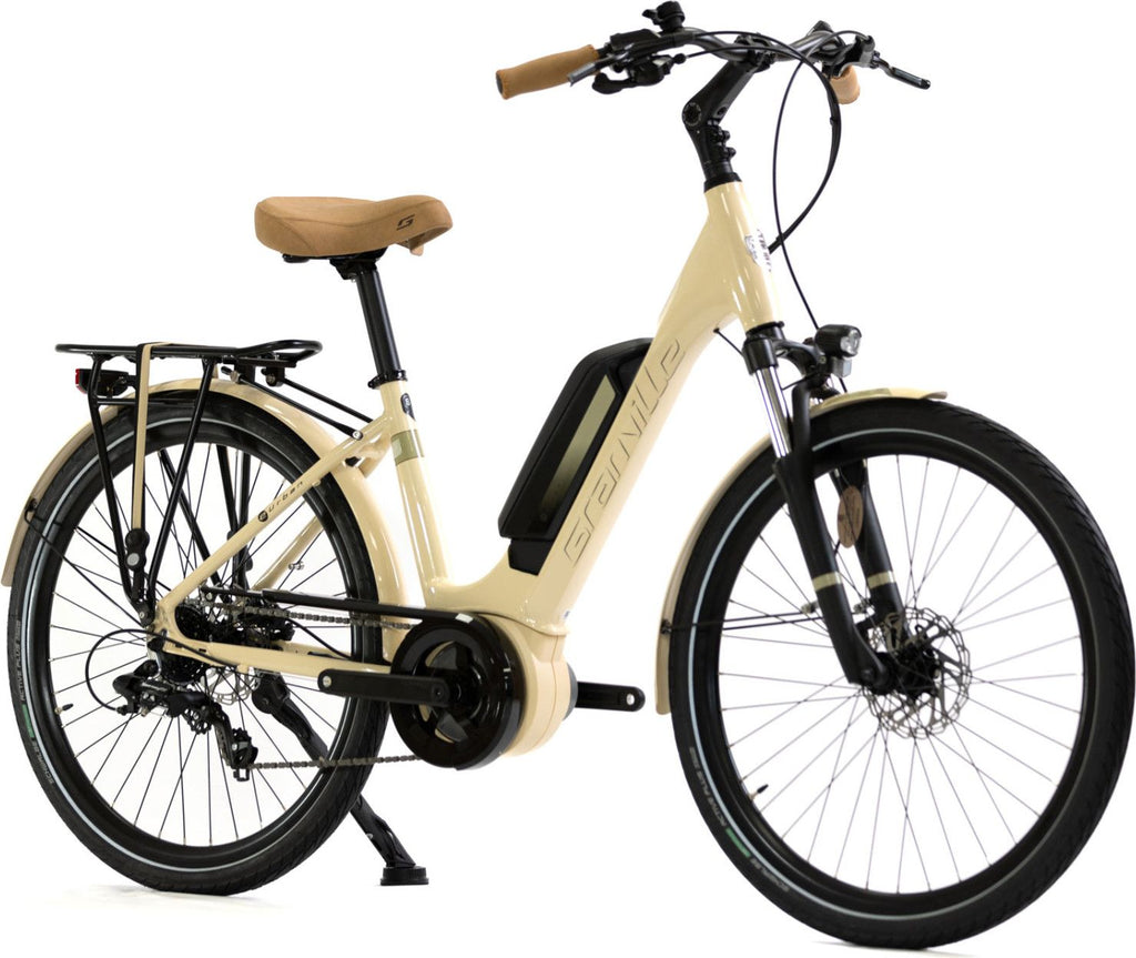 Vélo de Ville Électrique Granville E-Urban 30 Unisex Shimano Tourney/Altus 7V 500 Wh 700 mm Beige Ivory